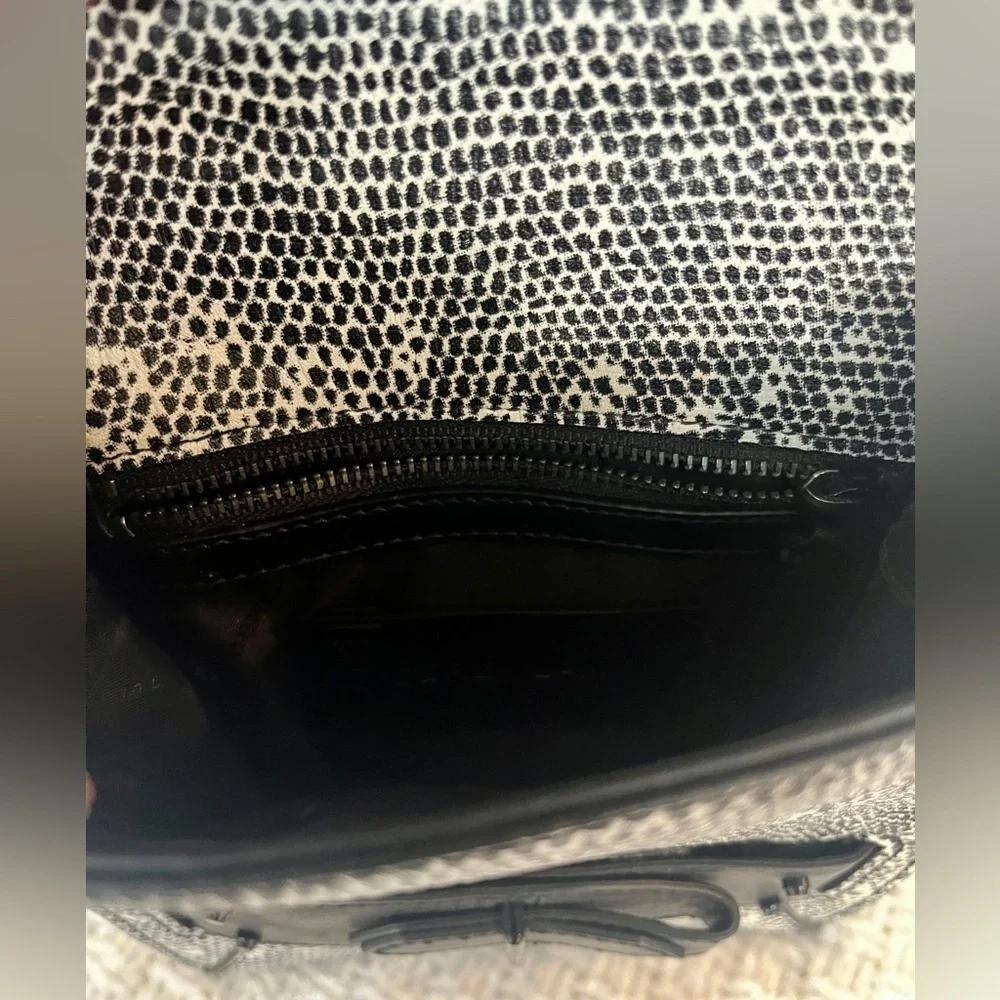 Derek Lam 10 Crosby Bag Crossbody Black Cream Snake Print Leather Flap Front